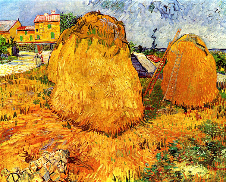 Haystacks In Provence Vincent Willem Van Gogh Oil Painting